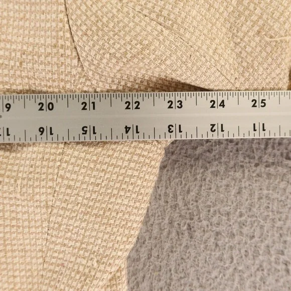 VTG Jos A Bank Jacket 44R L Beige Micro check textured weave 100% Silk Blazer - Picture 12 of 16